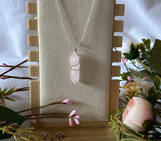 Rose Quartz Point Necklace