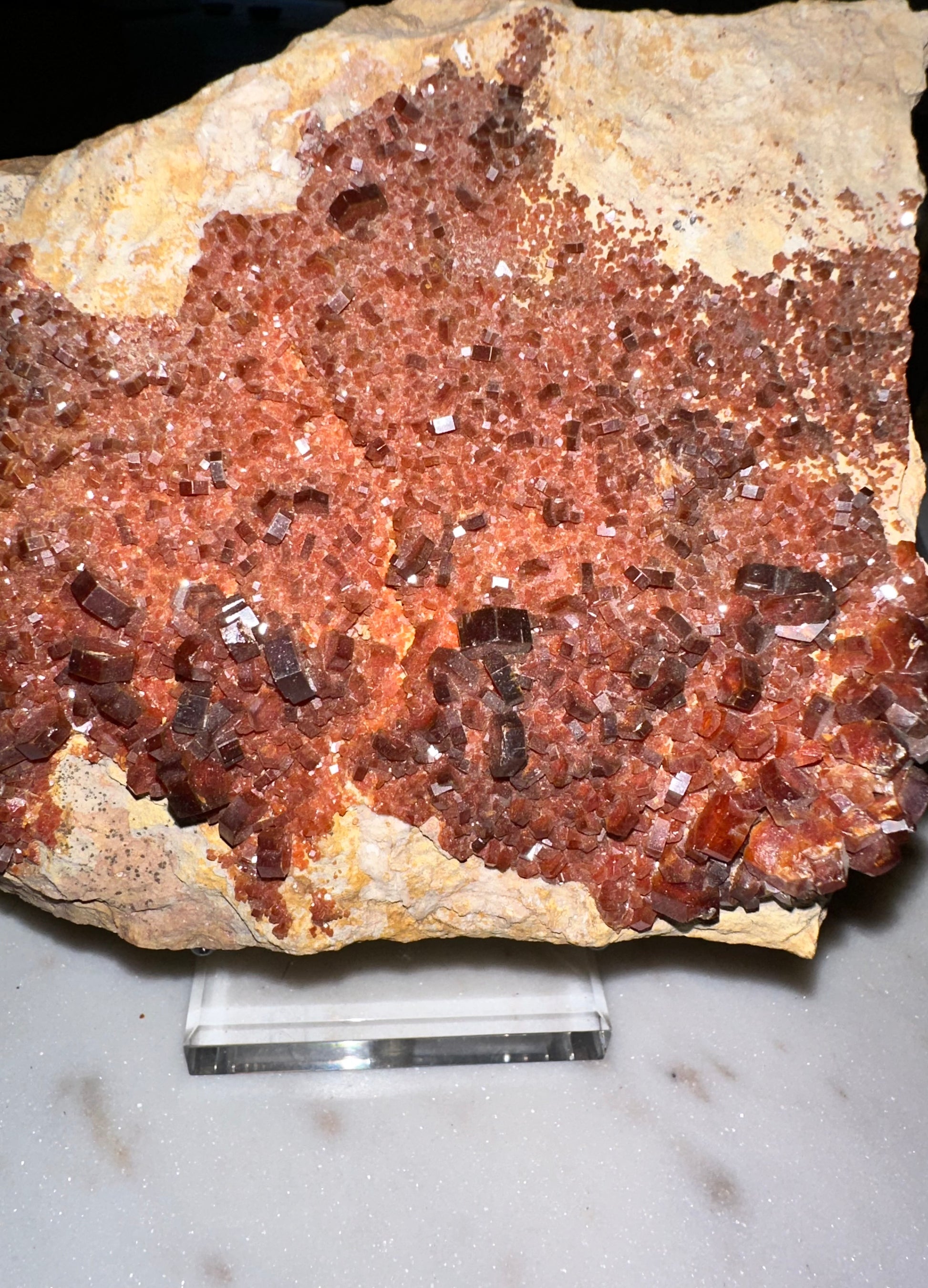 Vanadanite on Matrix from Morocco.